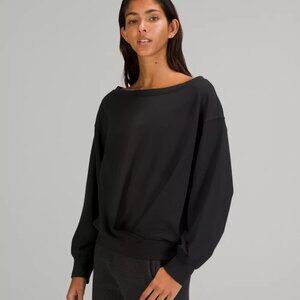 Lululemon Pleated Fleece Pullover Shirt Top Sweatshirt Black Small? S Medium M?